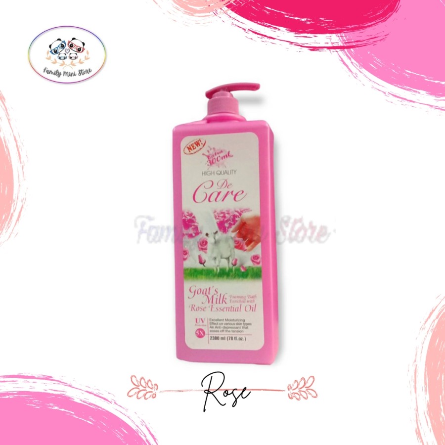 De Care Goat's Milk Foaming Bath 2300ml - Rose Essential Oil